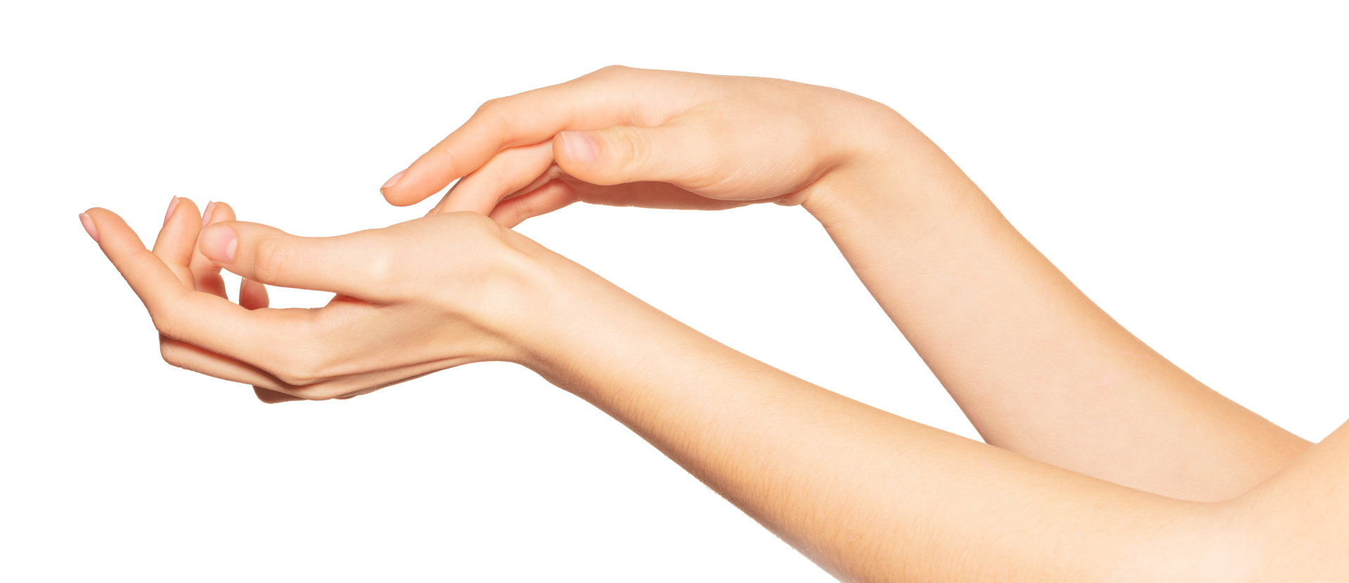 Hände auf weißem Hintergrund