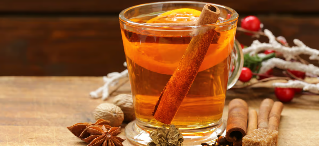 Wärmender Tee mit Zimt und Zitrone