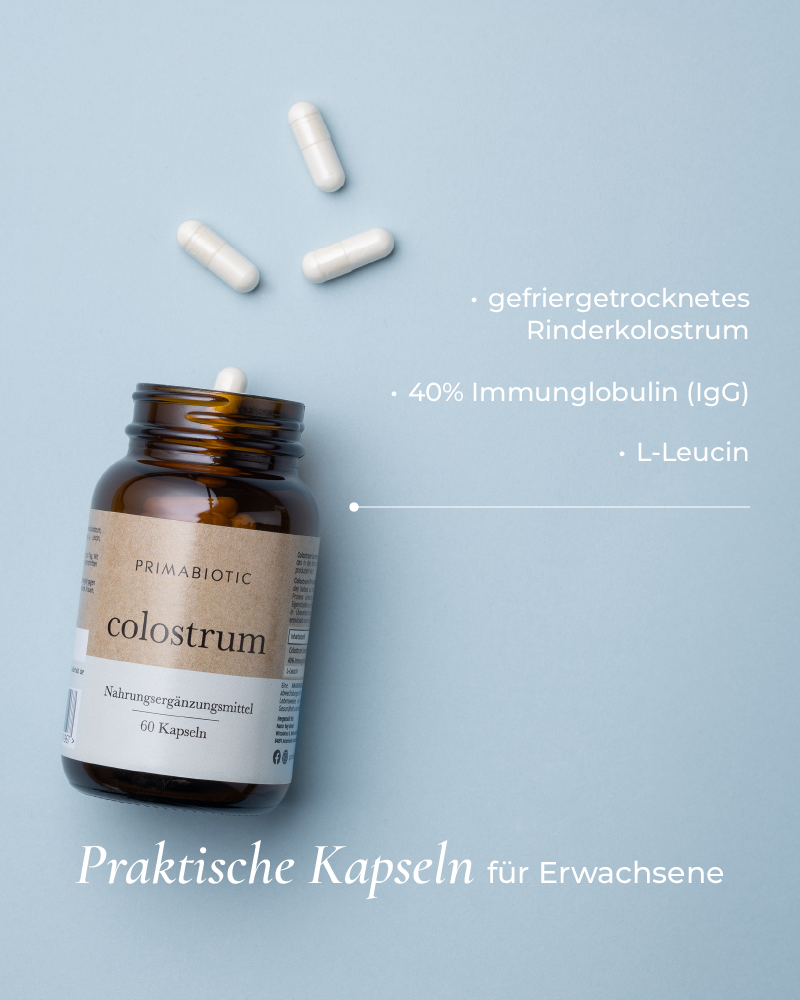 Set: Colostrum in Kapseln + Bananen-Colostrum für Kinder