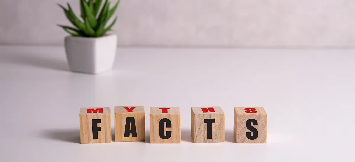 Würfel mit den Worten Facts und Myths